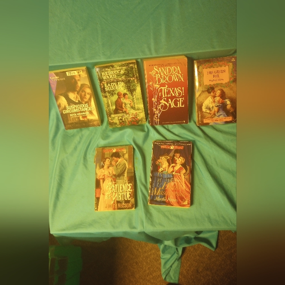 Six vintage romance paperback novels